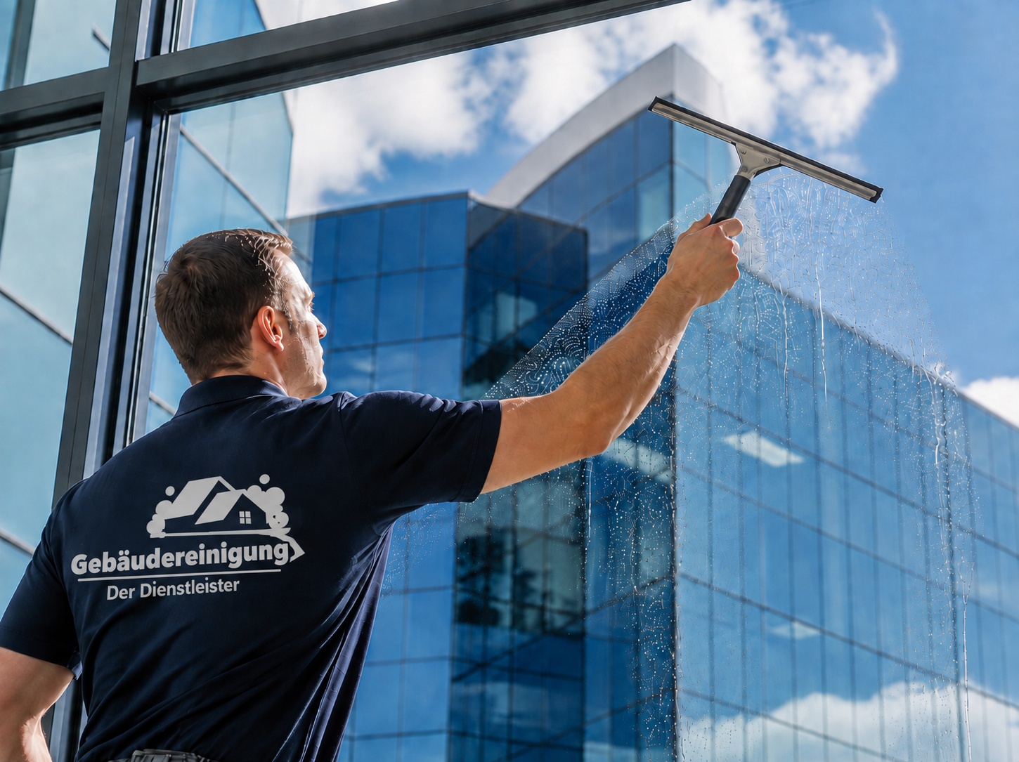 Professionelle Glasreinigung einer Bürofassade in Augsburg